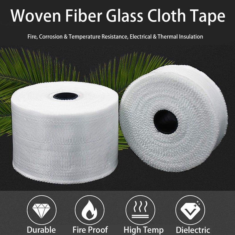 APT Advanced Polymer Tape شريط شبكة قماش الألياف الزجاجية القوي APT (2" × 36 ياردة)، إصلاح، تعزيز، تشبع الراتنج السهل، مقاومة الحرارة والعزل (50 مم × 36 ياردة). - Image 2